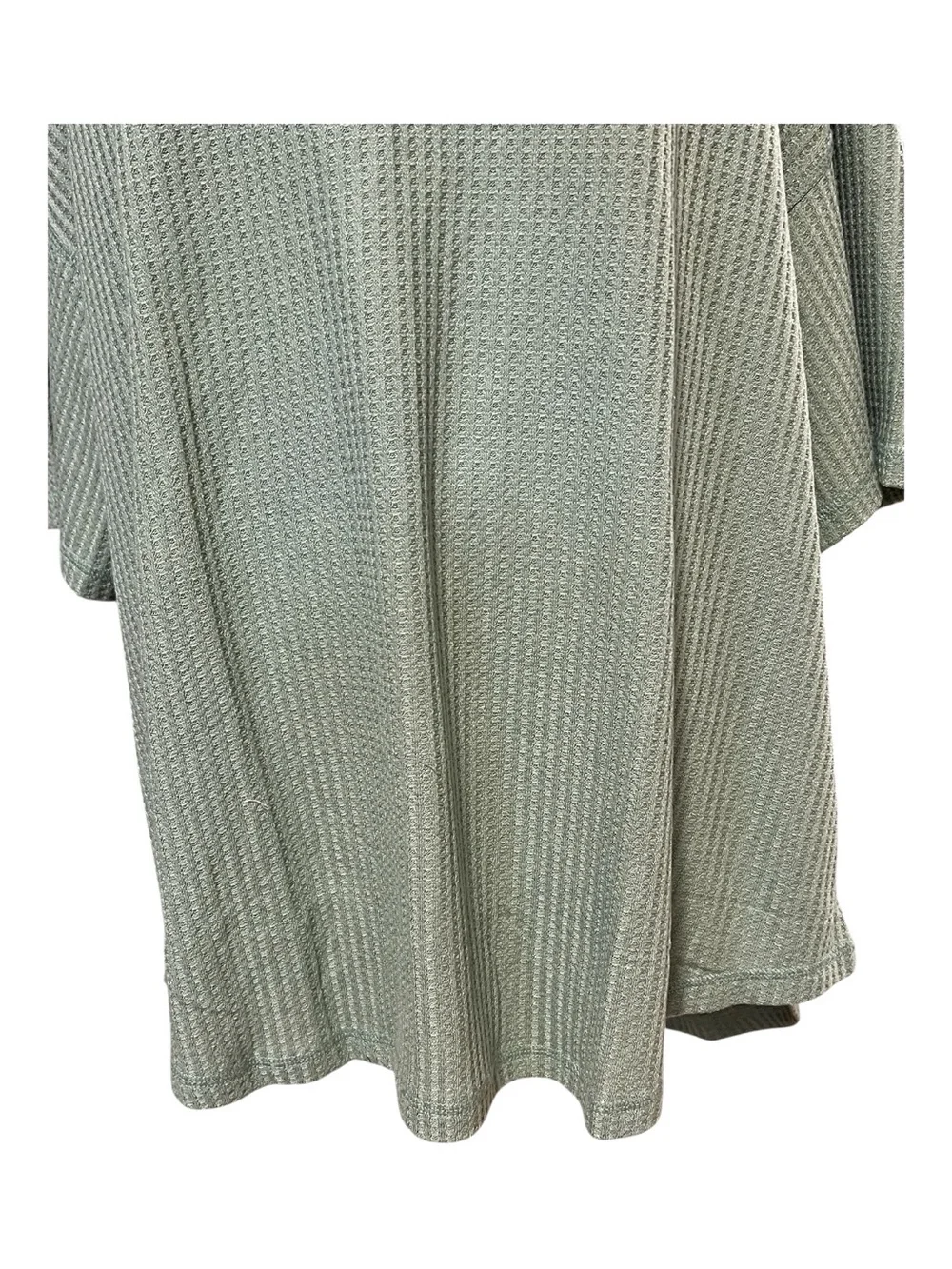 🆕 NWOT Green Waffle Knit Sleep Shirt Loungewear Top Size 2XL